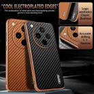 For OPPO Find X8 AZNS Electroplated Edge Carbon Fiber Texture Phone Case(Brown) - 3