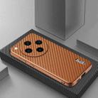 For OPPO Find X8 Pro AZNS Electroplated Edge Carbon Fiber Texture Phone Case(Brown) - 2