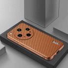 For OPPO Find X8 Ultra AZNS Electroplated Edge Carbon Fiber Texture Phone Case(Brown) - 2