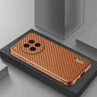 For OPPO Find X8s AZNS Electroplated Edge Carbon Fiber Texture Phone Case(Brown) - 2