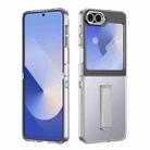 For Samsung Galaxy Z Flip6 Ice-Cold Holder PC Hybrid TPU Phone Case(Silver) - 1