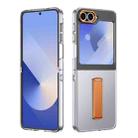 For Samsung Galaxy Z Flip5 Ice-Cold Holder PC Hybrid TPU Phone Case(Orange) - 1