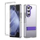 For Samsung Galaxy Z Fold5 Ice-Cold Holder PC Hybrid TPU Phone Case(Purple) - 1