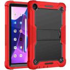 For Lenovo Tab M10 3rd Gen / TB328 Silicone Hybrid PC Tablet Case with Holder(Red Black) - 1