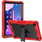 For Lenovo Tab M10 3rd Gen / TB328 Silicone Hybrid PC Tablet Case with Holder(Red Black) - 2