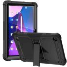 For Lenovo Tab M10 3rd Gen / TB328 Silicone Hybrid PC Tablet Case with Holder(Black) - 1