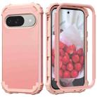 For Google Pixel 9 3 in 1 Silicone Hybrid PC Shockproof Phone Case(Rose Gold) - 3
