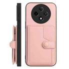 For OPPO A3 Pro 5G Button Card Bag RFID Anti-theft Phone Case(Pink) - 2