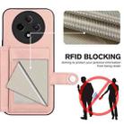 For OPPO A3 Pro 5G Button Card Bag RFID Anti-theft Phone Case(Pink) - 3