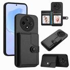 For OPPO A3 Pro 5G Button Card Bag RFID Anti-theft Phone Case(Black) - 1
