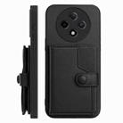For OPPO A3 Pro 5G Button Card Bag RFID Anti-theft Phone Case(Black) - 2