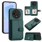 For OPPO A3 Pro 5G Button Card Bag RFID Anti-theft Phone Case(Green) - 1
