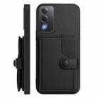 For OPPO A3 Pro Global Button Card Bag RFID Anti-theft Phone Case(Black) - 2