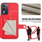 For OPPO A3 Pro Global Button Card Bag RFID Anti-theft Phone Case(Red) - 3