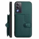 For OPPO A3 Pro Global Button Card Bag RFID Anti-theft Phone Case(Green) - 2