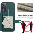 For OPPO A3 Pro Global Button Card Bag RFID Anti-theft Phone Case(Green) - 3