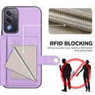 For OPPO A3 Pro Global Button Card Bag RFID Anti-theft Phone Case(Purple) - 3