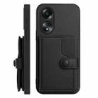 For OPPO A58 / A58x / A1x Button Card Bag RFID Anti-theft Phone Case(Black) - 2