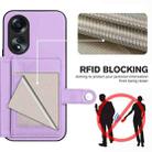 For OPPO A58 / A58x / A1x Button Card Bag RFID Anti-theft Phone Case(Purple) - 3