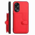 For OPPO A58 4G Global Button Card Bag RFID Anti-theft Phone Case(Red) - 2