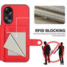 For OPPO A58 4G Global Button Card Bag RFID Anti-theft Phone Case(Red) - 3