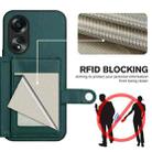 For OPPO A58 4G Global Button Card Bag RFID Anti-theft Phone Case(Green) - 3