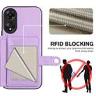 For OPPO A78 4G Global Button Card Bag RFID Anti-theft Phone Case(Purple) - 3