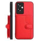 For OPPO A79 5G Global Button Card Bag RFID Anti-theft Phone Case(Red) - 2