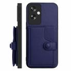 For OPPO A79 5G Global Button Card Bag RFID Anti-theft Phone Case(Blue) - 2