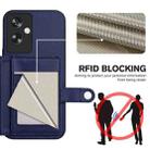 For OPPO A79 5G Global Button Card Bag RFID Anti-theft Phone Case(Blue) - 3
