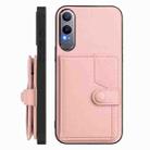 For OPPO K12x Button Card Bag RFID Anti-theft Phone Case(Pink) - 2