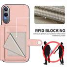 For OPPO K12x Button Card Bag RFID Anti-theft Phone Case(Pink) - 3