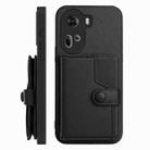 For OPPO Reno11 Global Button Card Bag RFID Anti-theft Phone Case(Black) - 2