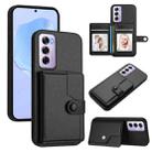 For OPPO Reno12 Pro Global Button Card Bag RFID Anti-theft Phone Case(Black) - 1
