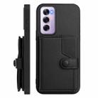 For OPPO Reno12 Pro Global Button Card Bag RFID Anti-theft Phone Case(Black) - 2