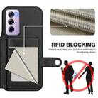 For OPPO Reno12 Pro Global Button Card Bag RFID Anti-theft Phone Case(Black) - 3