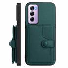 For OPPO Reno12 Pro Global Button Card Bag RFID Anti-theft Phone Case(Green) - 2