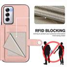 For OPPO Reno12 Global Button Card Bag RFID Anti-theft Phone Case(Pink) - 3