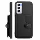 For OPPO Reno12 Global Button Card Bag RFID Anti-theft Phone Case(Black) - 2