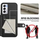 For OPPO Reno12 Global Button Card Bag RFID Anti-theft Phone Case(Black) - 3