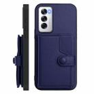 For OPPO Reno12 Global Button Card Bag RFID Anti-theft Phone Case(Blue) - 2