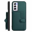 For OPPO Reno12 Global Button Card Bag RFID Anti-theft Phone Case(Green) - 2