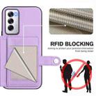 For OPPO Reno12 Global Button Card Bag RFID Anti-theft Phone Case(Purple) - 3