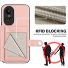 For OPPO Reno10 Global Button Card Bag RFID Anti-theft Phone Case(Pink) - 3