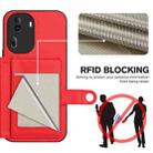 For OPPO Reno11 Pro Global Button Card Bag RFID Anti-theft Phone Case(Red) - 3