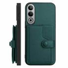 For OPPO K12 5G Button Card Bag RFID Anti-theft Phone Case(Green) - 2