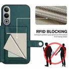 For OPPO K12 5G Button Card Bag RFID Anti-theft Phone Case(Green) - 3