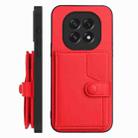For OPPO A5 / F29 Button Card Bag RFID Anti-theft Phone Case(Red) - 2