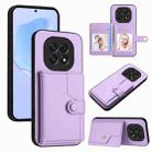 For OPPO A5 / F29 Button Card Bag RFID Anti-theft Phone Case(Purple) - 1