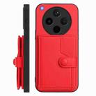 For OPPO Find X8s+ Button Card Bag RFID Anti-theft Phone Case(Red) - 2